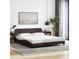 Vidaxl Estrutura De Cama Dover 160x200 Cm Tecido Castanho-escuro