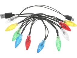 Cabo De Carregamento Usb Tipo C Com Luzes Natal Led, Dupla Função E