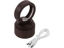 Base Redonda Iluminada Por Led Popetpop, Design Com Textura De Madeira, Suporte Em Formato De Esfera Cristal 56cm 22 Polegadas