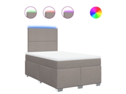 Box Spring Bed, Box Spring Beds Vidaxl Cinzento-acastanhado Tecido (120 X 190 Cm)