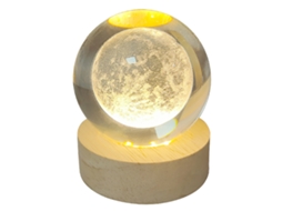 2026 lâmpada de Cristal Esfera Lua 3d 1,5w Usb Luz Quente 3000k Decorativa para Casa Quarto Noite