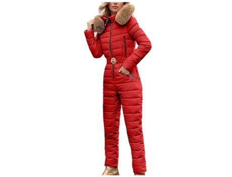 Macacão Ultrafina de Mulher GC-AOKEAO Poliéster Vermelho (2XL)