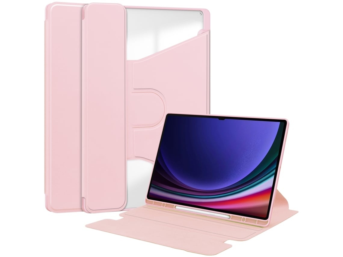 Capa Para Tablet Lurelia, Compatível Com Samsung Galaxy Tab S9 11 Giratório 360, Rosa, Tpu, Suporte Giratório, Função Sono