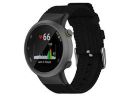 Bracelete para Garmin forerunner 45 / 45s / Swim 2 de nylon e lona com fivela de aço prate preta XIAOMOYU