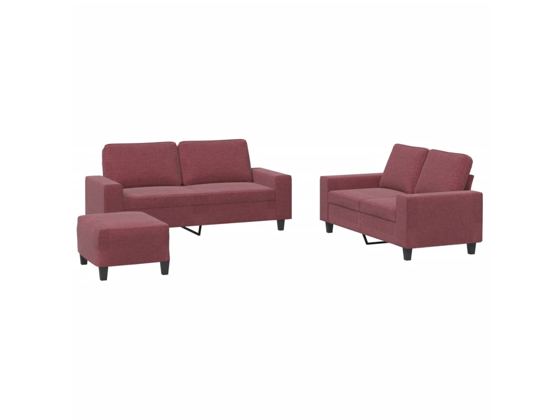Sofa Set, Sofa Sets Vidaxl Vermelho Tecido (n/a)