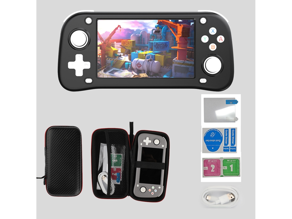 Console Portátil Xf43 Tela 4.3, Emulador Arcade/ps1, Saída Hd Psp, 30 Emuladores, 18000 Jogos 64gb Preto Sfushos