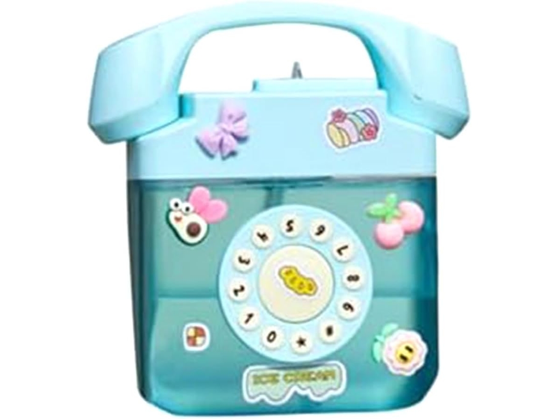 Garrafa De Água Criativa Em Formato De Telefone Retrô Com Alça Ajustável E Adesivo 3d Gokoco (azul)