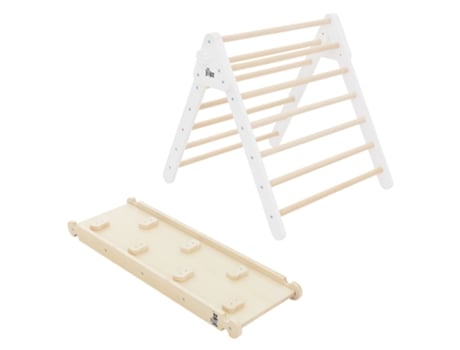 Triângulo De Trepar Para Crianças A Partir De 1 Ano 73X72X70 Cm Madeira Natural/Branca JOYZ