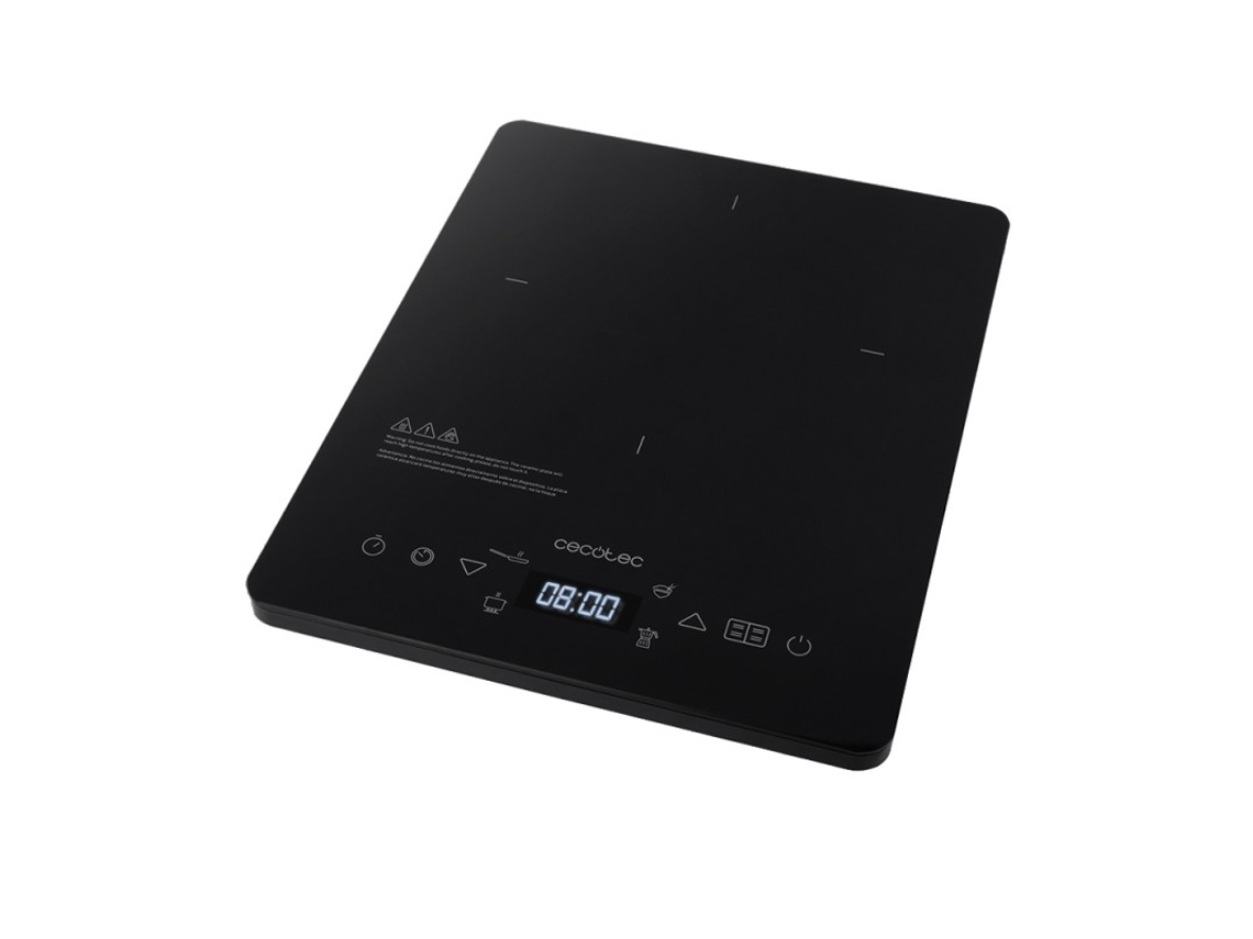 Placa de Indução Portátil CECOTEC Full crystal onyx (Nº queimadores 1 - Preto)