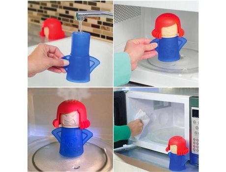 Limpeza De Micro Ondas Limpa O Forno De Micro Ondas Mãe Zangada, Azul Maman En Colère