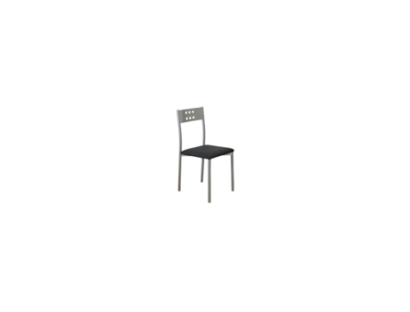 Conjunto de 4 Cadeiras de Cozinha Semi-Pele Xara MOMMA HOME (Preto - Polipele -41x47x86 cm)
