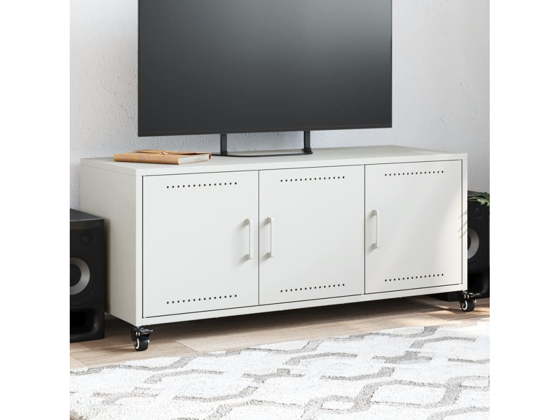 Vidaxl Móvel De Tv 100,5x39x43,5 Cm Aço Branco