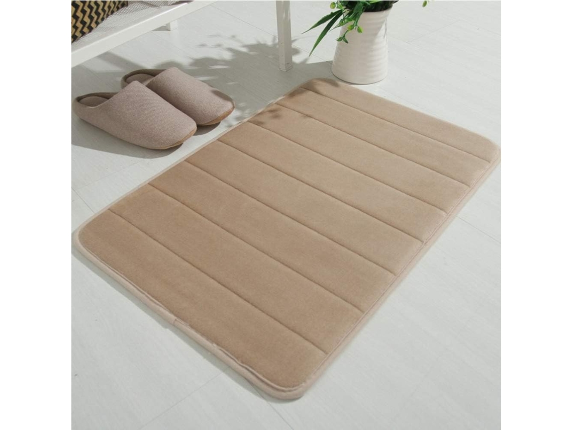 Tapete De Banho Em Espuma De Memória Antiderrapante 50x120cm Camel