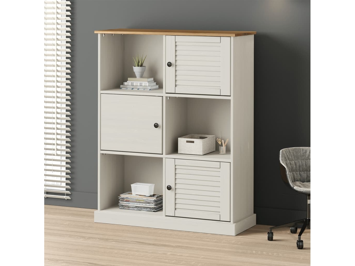 Vidaxl Estante Vigo 90x35x114,5 Cm Madeira De Pinho Maciça Branco