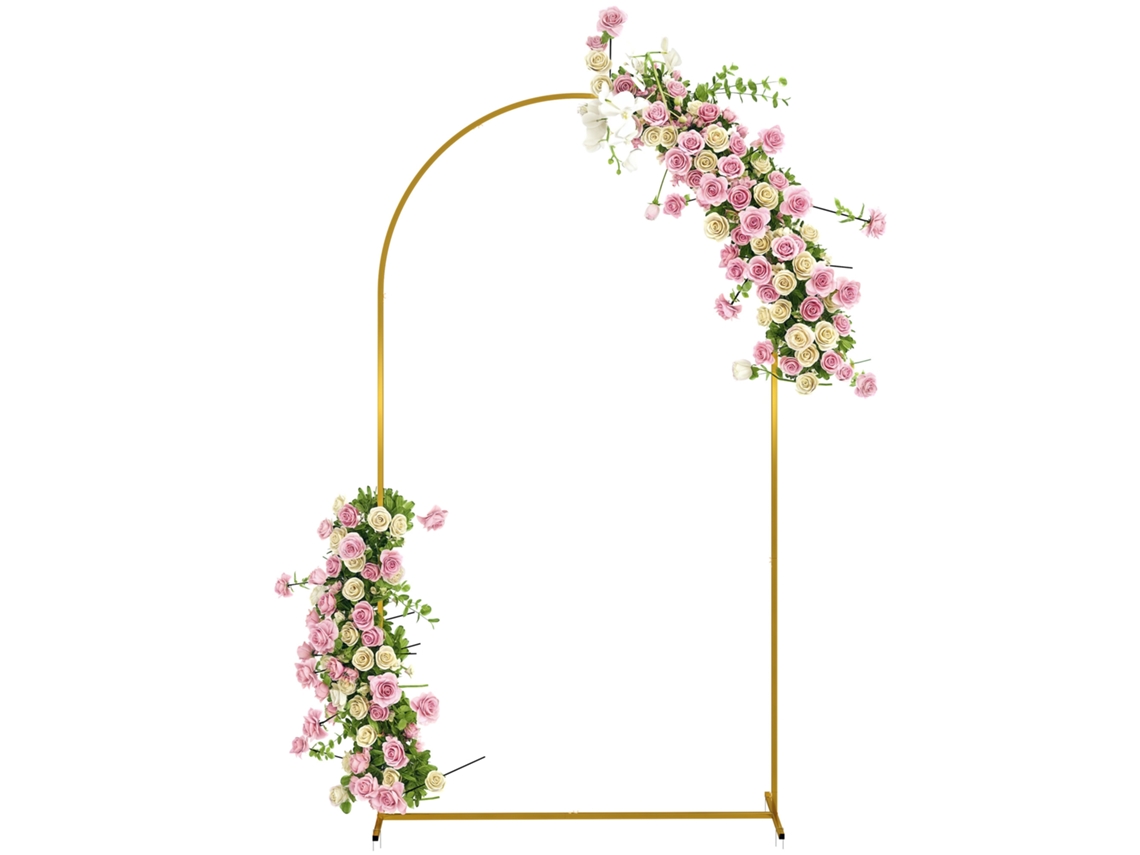 Arco de Jardim de Metal, Revestimento em Pó, Resistente às Intempéries 120x40x220cm Dourado S/MARCA