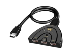 Switch HDMI 4K, divisor 3 em 1 com cabo HDMI, compatível com 4K Full HD, 1080p e 3D, Plug and Play, HDMI893 AQUAFORGE