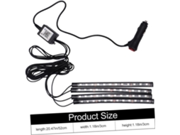 Conjunto De 12 Peças De Luzes Led Para Carro Com Leds Que Mudam De Cor.