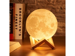 Luminária de Lua Sem Fio 3d, Luz Noturna de 15 Cm BRILVIBERA