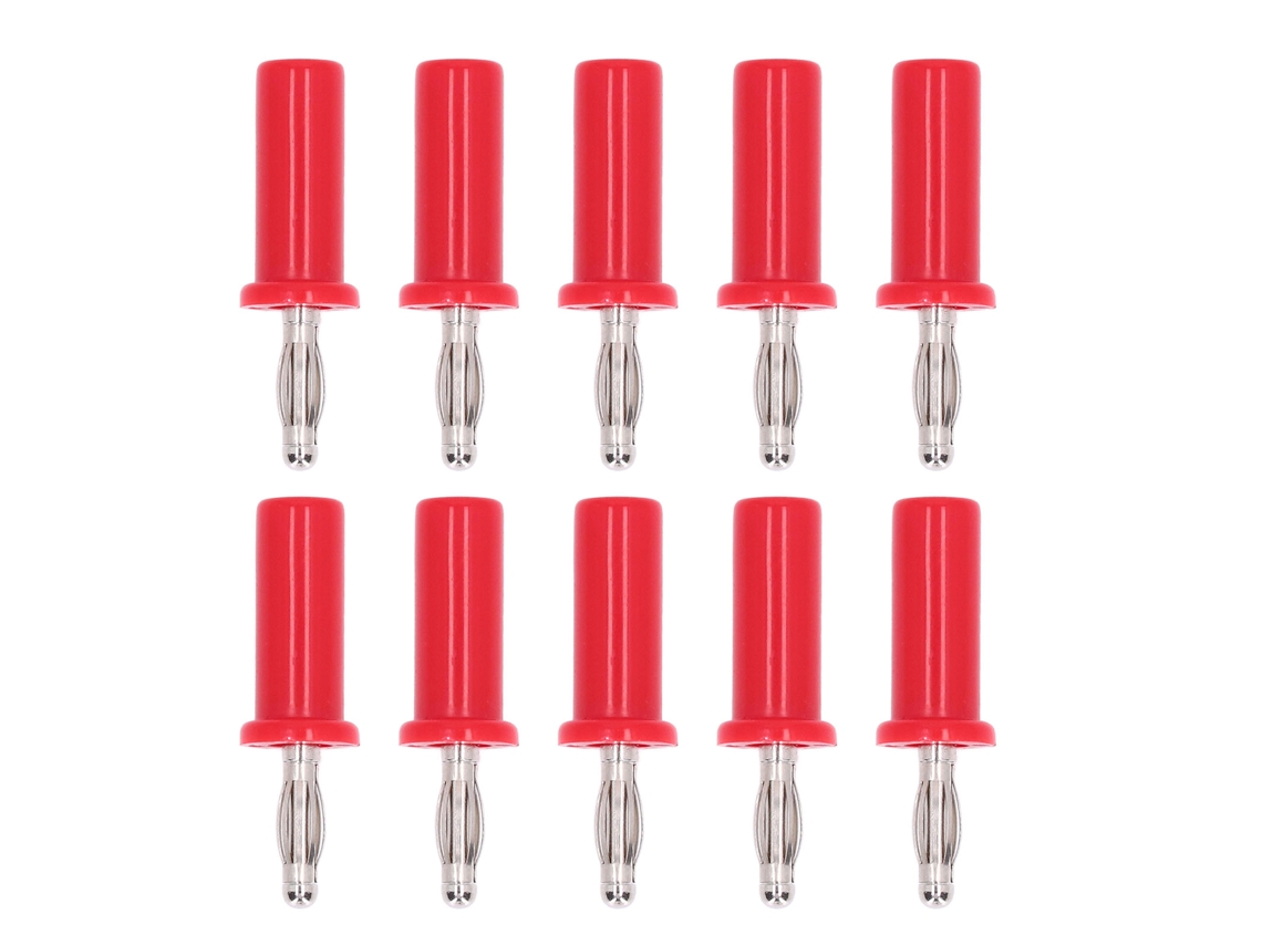 Conjunto de 10 Conectores de Alto-falante Banana AWTS de Latão com Soldagem Vermelho 4mm S/MARCA