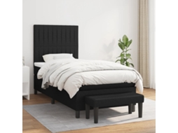 Vidaxl Cama com Molas/colchão 90x190 Cm Tecido Preto