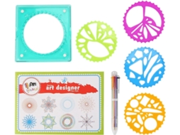 Conjunto De Réguas Geométricas Para Desenho, Régua Espiral De Plástico Para Desenho Infantil, Molde Geométrico