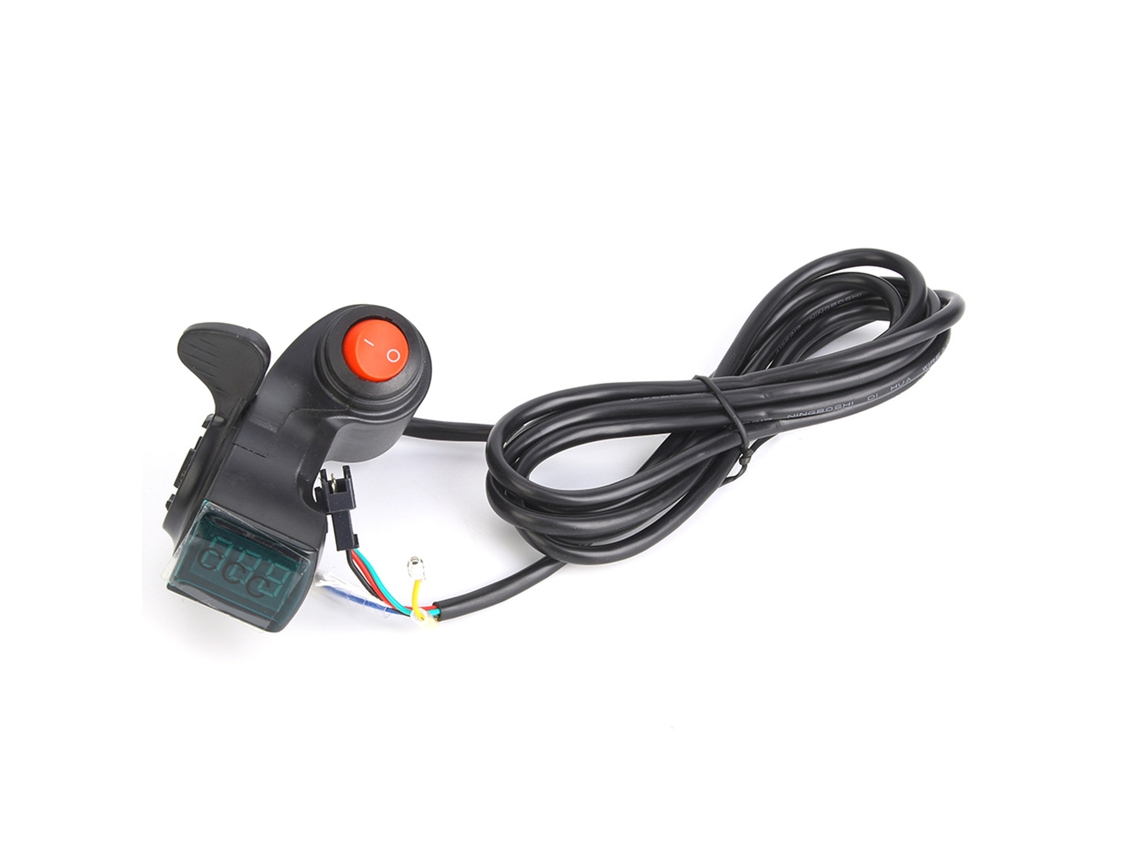 Manopla De Acelerador Com Display Lcd De Voltagem Da Bateria Para Bicicleta Elétrica