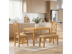 Vidaxl Conjunto De Sala De Jantar 5 Unid. Bege