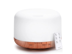 Difusor De Óleos Essenciais 500ml, Umidificador Ultrassônico Para Aromaterapia Com Controle Remoto, 7 Cores De Led (branco)