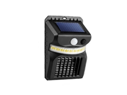 Repelente de mosquitos com lâmpada solar de parede, função inteligente e sensor de movimento para uso externo em jardins.