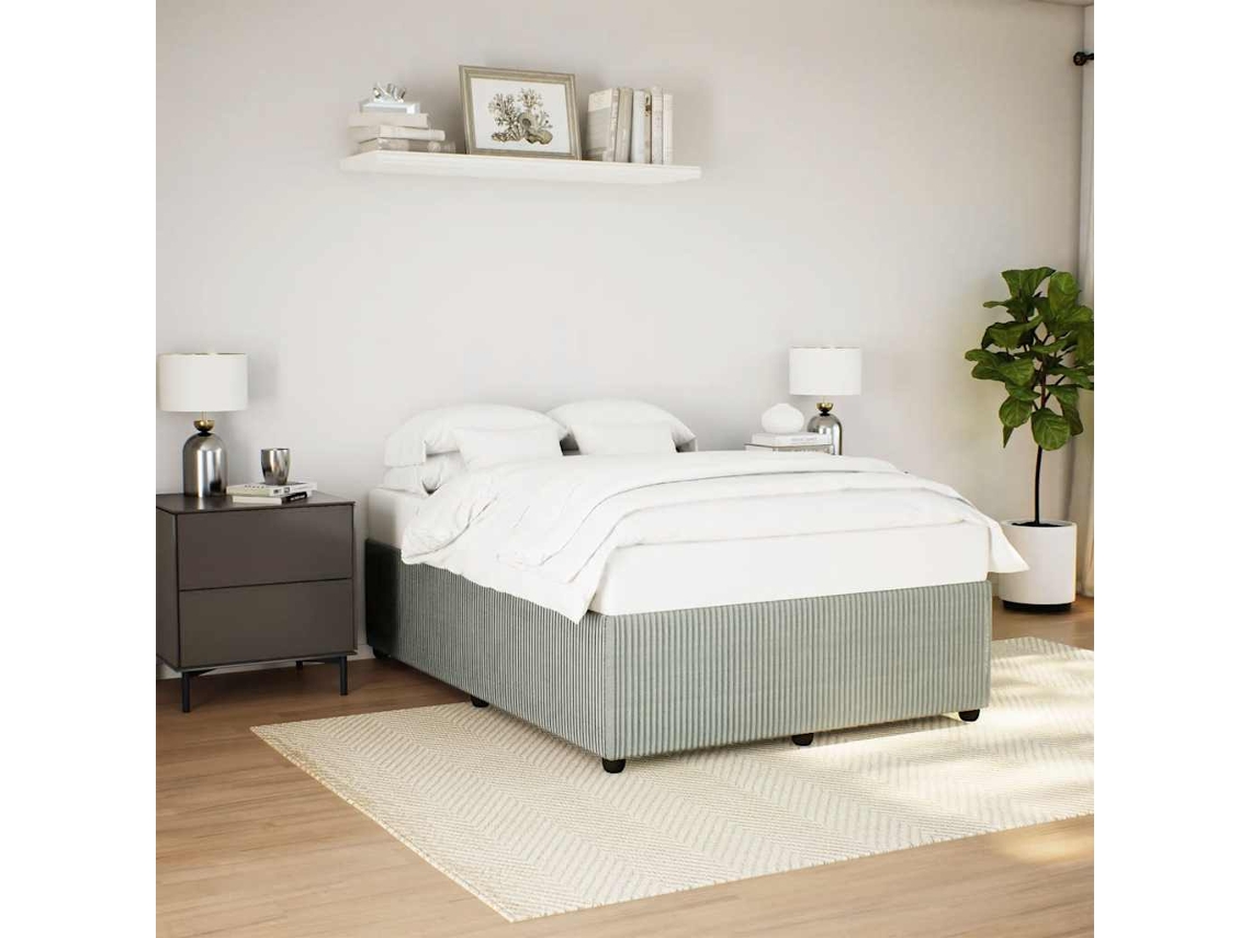 Vidaxl Estrutura De Cama Sem Colchão 140x190 Cm Veludo Cinzento-claro