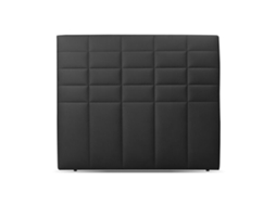 Cama com Cabeceira Aitana Altura SALDOSYSTOCKS Pele Sintética Preto (150x123x6cm)