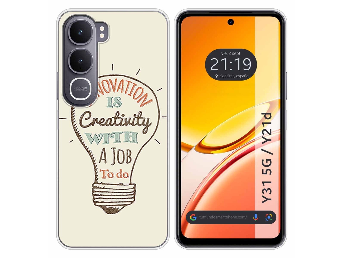 Capa Tumundosmartphone De Silicone Para Vivo Y31 5g / Y21d Com Design De Desenhos Criativos