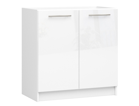 Armário de cozinha para pia AKORD S80 sistema OLIWIA Branco 80 cm 2 portas Branco Brilhante 1 prateleira 80x46x82 cm AKORD FURNITURE FACTORY