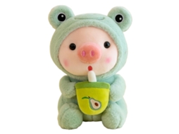 Mali boneca Pelúcia Porco com Copo de Chá de Leite Macia Soft Brinquedo Decorativo 9.8polegadas