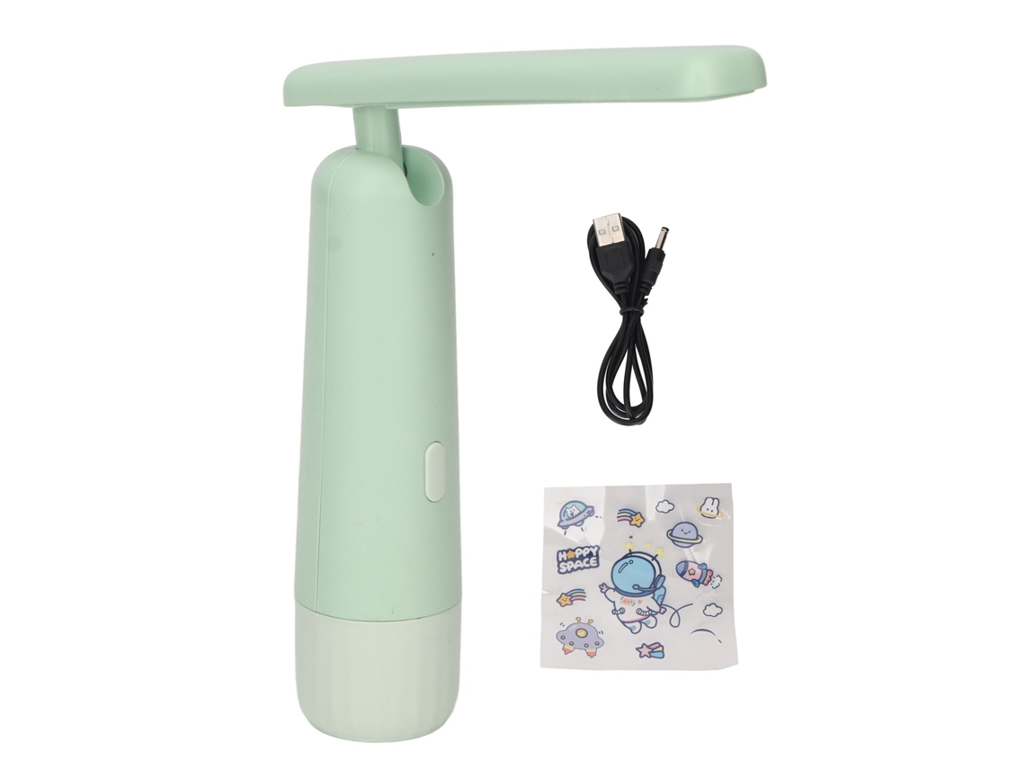 Lâmpada de Escritório Led Recarregável Luz Suave Protetora de Olhos Ângulo Ajustável Pequena para Casa Viagem Escritório Verde