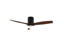 Ventilador de Teto EVVO V552 Madeira Escura, 132 Cm, 3 Pás, Motor Dc 40w