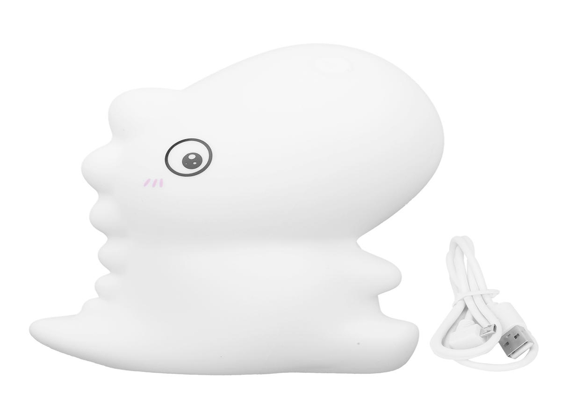 Lurelia Abajur Infantil em Formato de Dinossauro com Macio de Silicone, Recarregável USB, Sensor de Toque e RGB para Bebês e Crianças