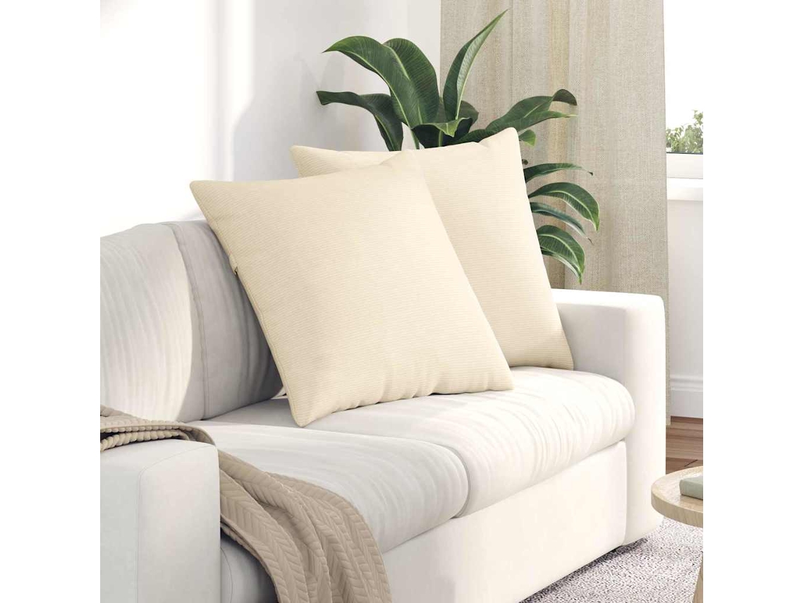 Vidaxl Travesseiros De Sofá 2 Pcs Creme 80 X 80 Cm