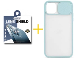 Capa + 1 Película de Câmara para iPhone 11 Pro ACCETEL Verde Água
