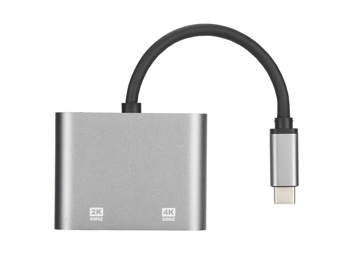 Estação De Docking 2 Em 1 Type-c Para Adaptador Hdmi Vga 4k 60hz Portátil Plug And Play