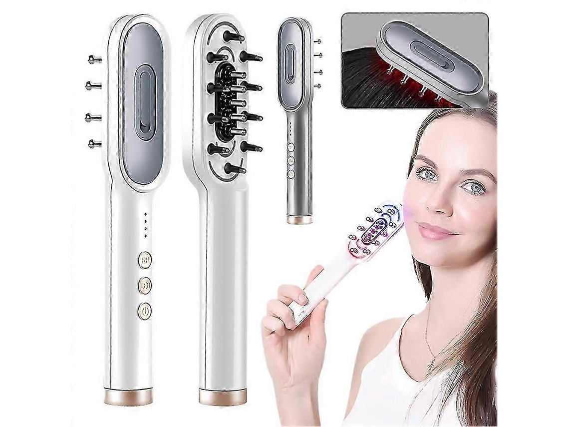 Pente de Led para Crescimento Capilar com Terapia Luz Vermelha e Roxa Massageador Couro Cabeludo Aplicador Óleo Todos os Tipos GOKOCO