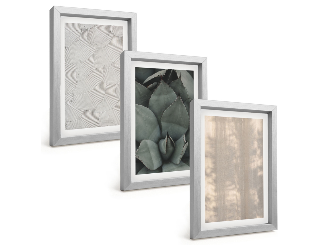 Pinturas Murais Modernastexturas De Verão Trópicos Moldura Prateada Fotos Para O Corredor Espelharte (3 Peças 20x30 Cm)
