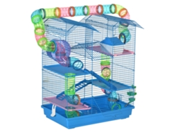 Gaiola de Hamster Multinível com Plataformas Domésticas 47x30x59 Cm Azul Ge