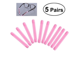 5 Pares de Ganchos Anti auriculares Silicone Confortáveis ​​para Óculos Sol GOKOCO (rosa)