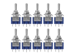 10 Peças Interruptor Toggle Mini Spdt On Off On De 3 Posições E 3 Pinos 6mm 6a 125vca