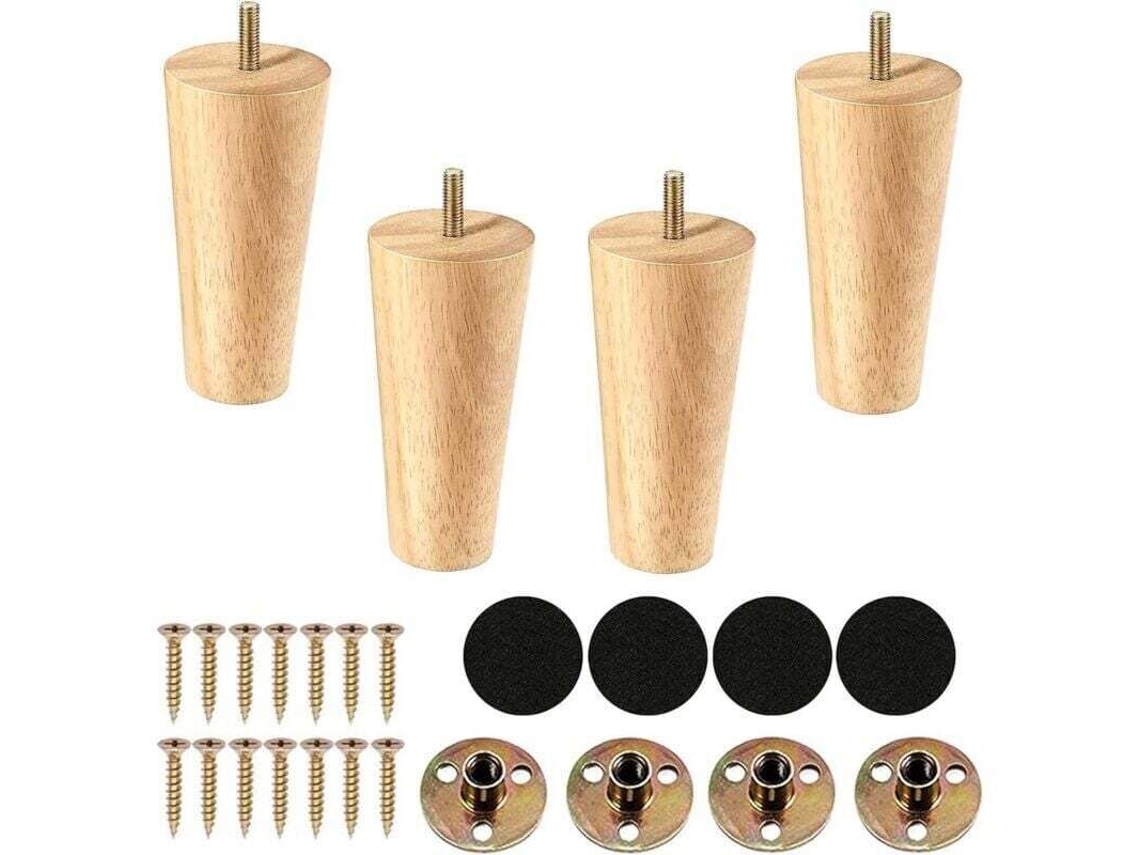 Pés De Móveis De Madeira,12cm Pés De Reposição Para Sofá,pés De Sofá Meados Do Século Para Sofá,cama,poltrona,armário,conjunto De 4 Btforus