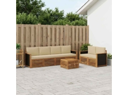 Vidaxl Conjunto De Sofás Para Exterior 7 Pcs Natural E Bege