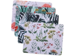 Mousepad De Borracha Antiderrapante, Conjunto De 4 Peças, Estampa Floral, Tamanho Médio, Ideal Para Gokoco