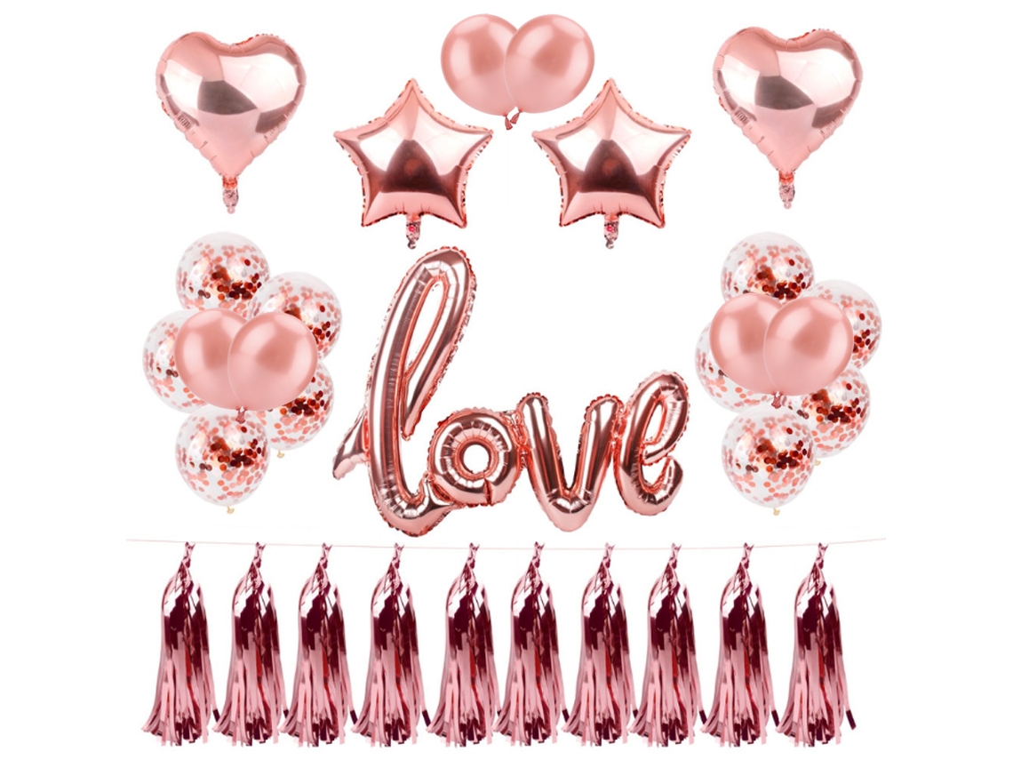 Balões metálicos com letras de amor para decoração de festas, casamentos e Dia dos Namorados (conjunto grande)