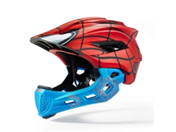Capacete Infantil Para Bicicleta (48-54 Cm, Vermelho E Azul) Com Protetor De Queixo Removível, Adequado Para Crianças De 3 A 8 Anos.
